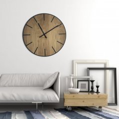 Luxusní hodiny na stěnu v hnědé barvě WOOD ART 60cm