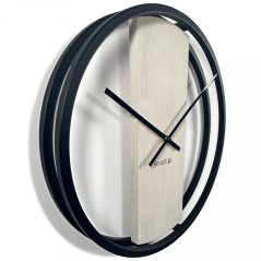 Okrúhle dubové hodiny LOFT 3D
