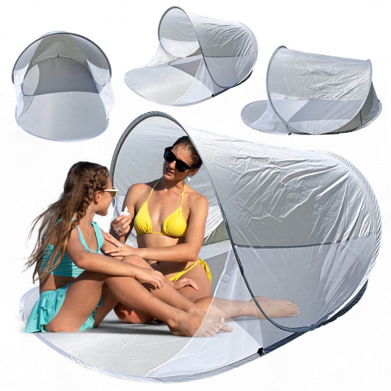 Strandzelt POP-UP mit Schürze und UV50+ Schutz 200 x 120 x 90cm