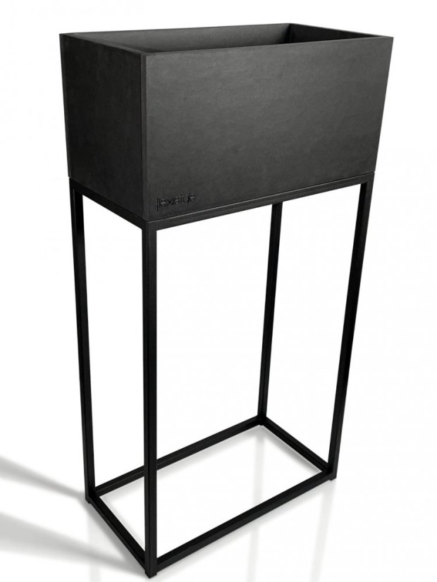 Ghiveci metalic înalt negru LOFT FIORINO 42X22X80 cm
