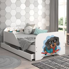 Детско легло 140 × 70 см с матрак и решетка – COOL DOG