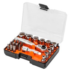 NEO TOOLS adventný kalendár pre domácich majstrov – sada bitov, hlavíc a obojstrannej račne