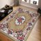 Красив светлокафяв килим с флорален десен