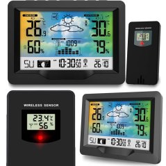 Черна безжична метеорологична станция с LCD дисплей BD-901