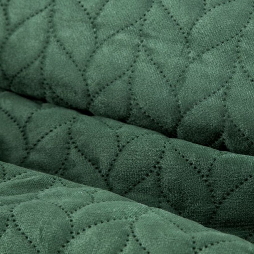Zöld velúr ágytakaró díszvarrással