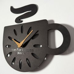 Nástenné hodiny v tvare šálky – moderný dizajn do kuchyne 30 x 30 cm