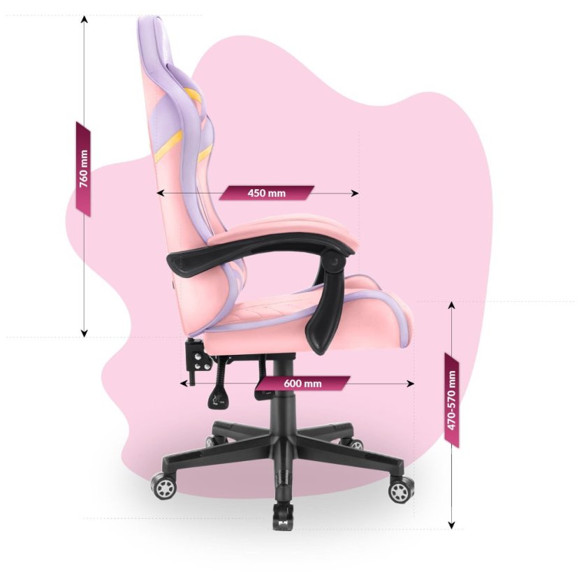 Gyermek játszószék HC - 1004 rózsaszín és lila, sárga részletekkel