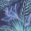 Tyrkysový dekoračný záves s motívom palmových listov