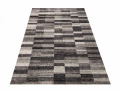 Moderní šedohnědý koberec s obdélníky