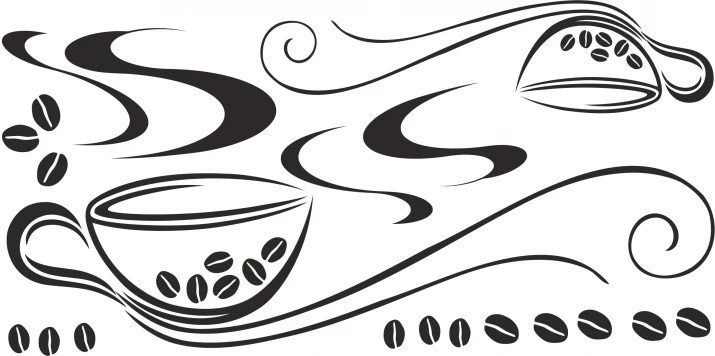 Adesivo murale per cucina due tazze di delizioso caffè - Dimensione dell'adesivo: 80 x 160 cm