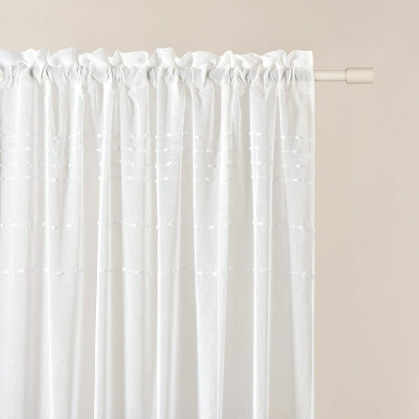 Marisa Minőségi fehér függöny ráncolószalaggal 140 x 250 cm