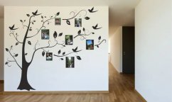 Autocolant de perete pentru interior cu motiv de copac cu rame foto