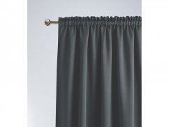 Temno siva zatemnitvena zavesa z nagubanim trakom 140 x 250 cm