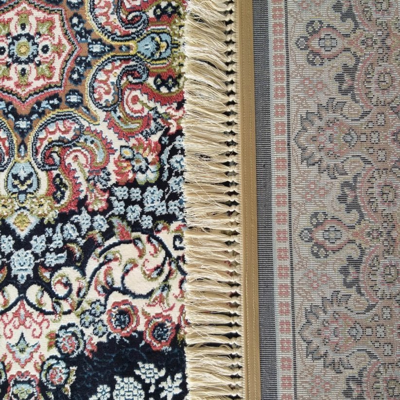 Vintage szőnyeg luxus kék-piros mintával