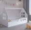 Otroška postelja Hiša Montessori 160 x 80 cm bela desna