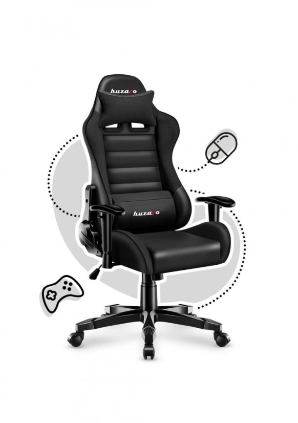 Ergonomické čierne herné kreslo pre teenegerov