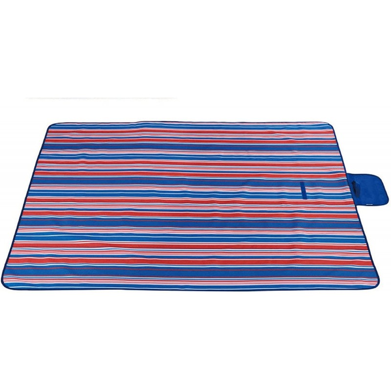 Pikniková deka s pruhovaným vzorem modro-červená 200 x 145 cm