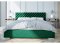 Exkluzív kárpitozott ágy steppelt fejtámlával, zöld színben 180 x 200 cm