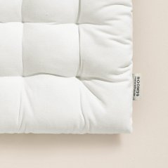 Teplý bílý umělecký bavlněný polštář na židli