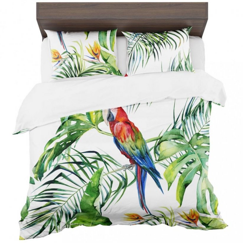 Lenjerie de pat pentru copii cu model papagali