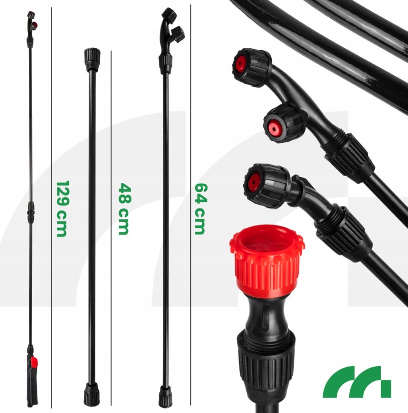 Pulverizator manual cu presiune pentru grădină 16L cu duză lungă și set de duze