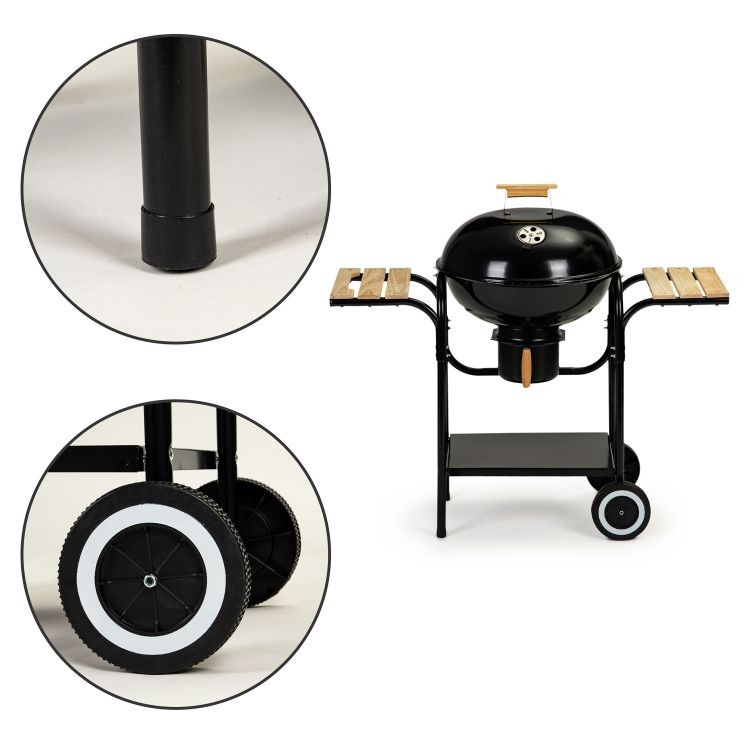 Záhradný gril s vekom, popolníkom a policami