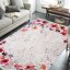 Червен противоплъзгащ килим с шарка на цветя