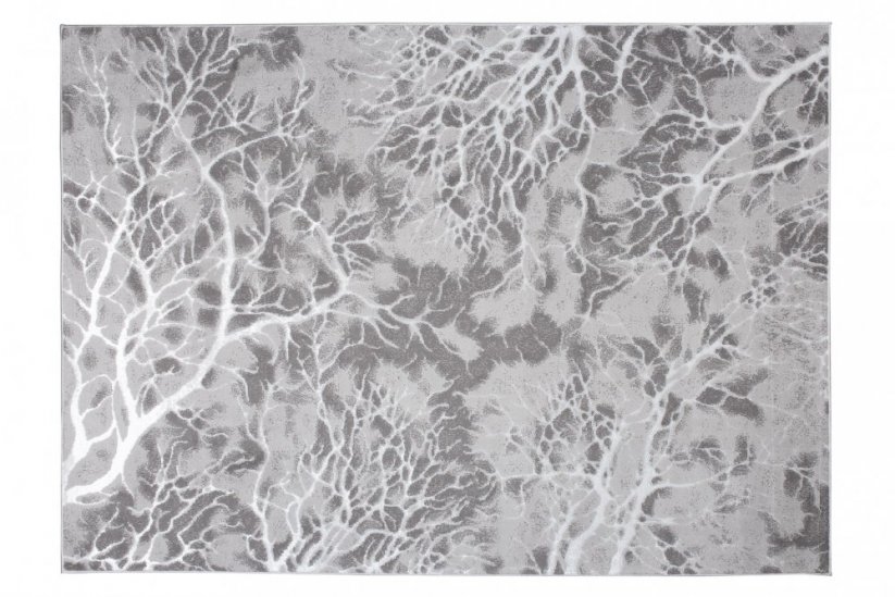 Jednoduchý moderní koberec v šedé barvě s bílým motivem - Rozměr koberce: Šířka: 160 cm | Délka: 230 cm
