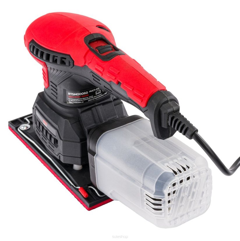 Excentrická oscilační bruska 1300W, 3v1 ČERVENÁ TECHNIC