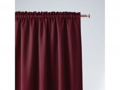 Temno rdeča zavesa z zmečkanim trakom 140 x 250 cm