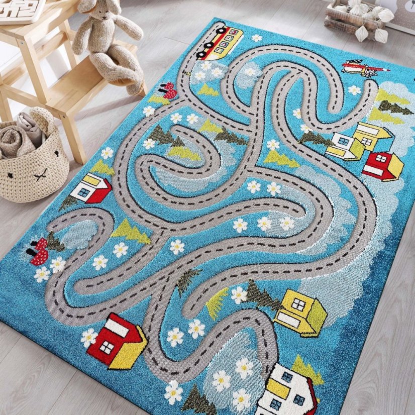 Sensory Kinderteppich blau
