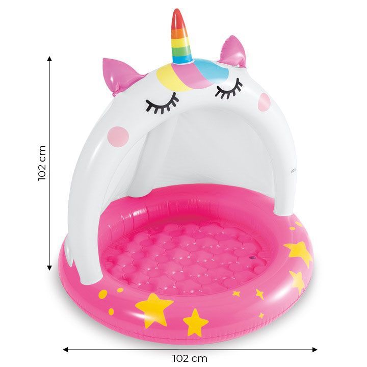 Piscină pentru copii cu acoperiș de unicorn