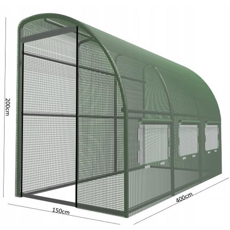 4 x 1,5 x 2 m vrtni politunel – pol