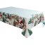Vianočný obrus – biely so vzorom Santa Clausa, sobov a zimnej krajiny