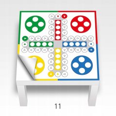 Nalepka Igranje Ludo na mizi 54 x 54 cm