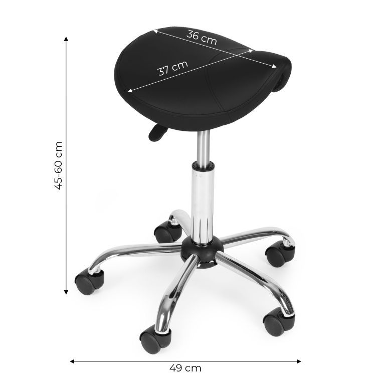 Výškovo nastaviteľná ergonomická otočná stolička v tvare sedla