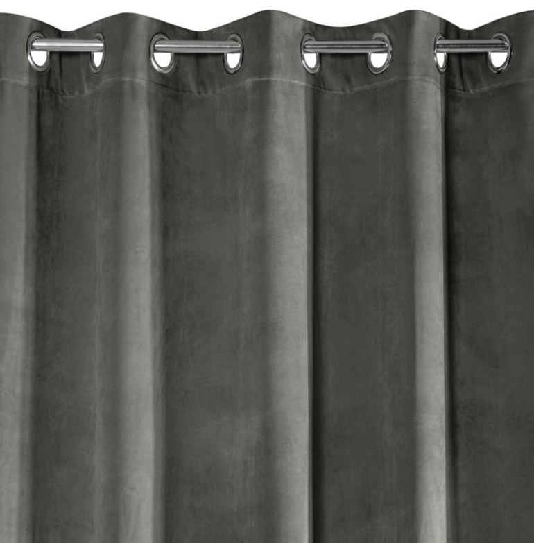 Modern sötét szürke bársony drapéria 140 x 250 cm - Méret: Hossz: 250 cm