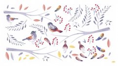 Birds and Twigs aranyos gyerek falmatrica