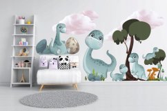 Nálepka na stenu roztomilý dino