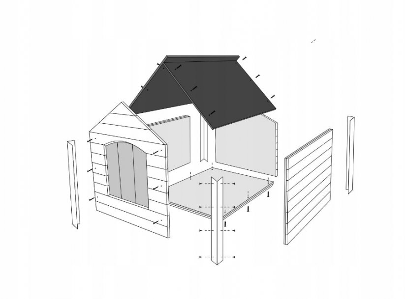 Zateplená bouda pro velikost psa. XL - 113 cm x 90 cm x 89 cm