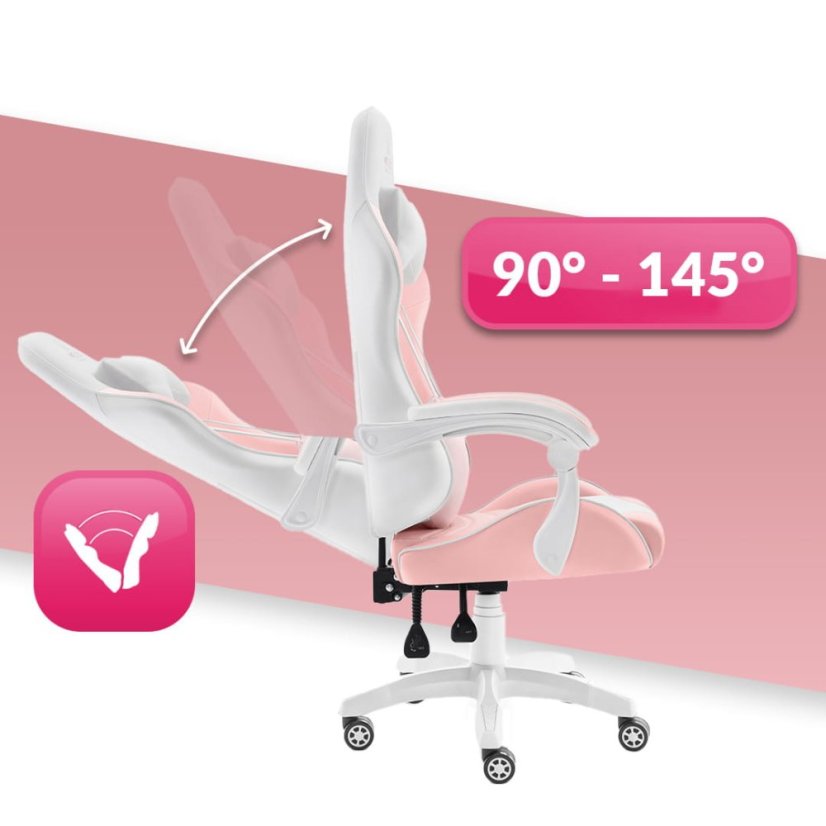 Rainbow Gamer szék - rózsaszín-fehér
