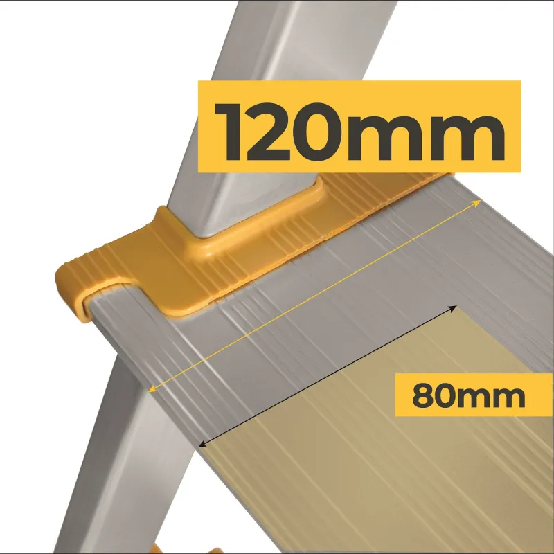 Aluminium-Leiter 3-stufig 150 kg - extra breite Stufen
