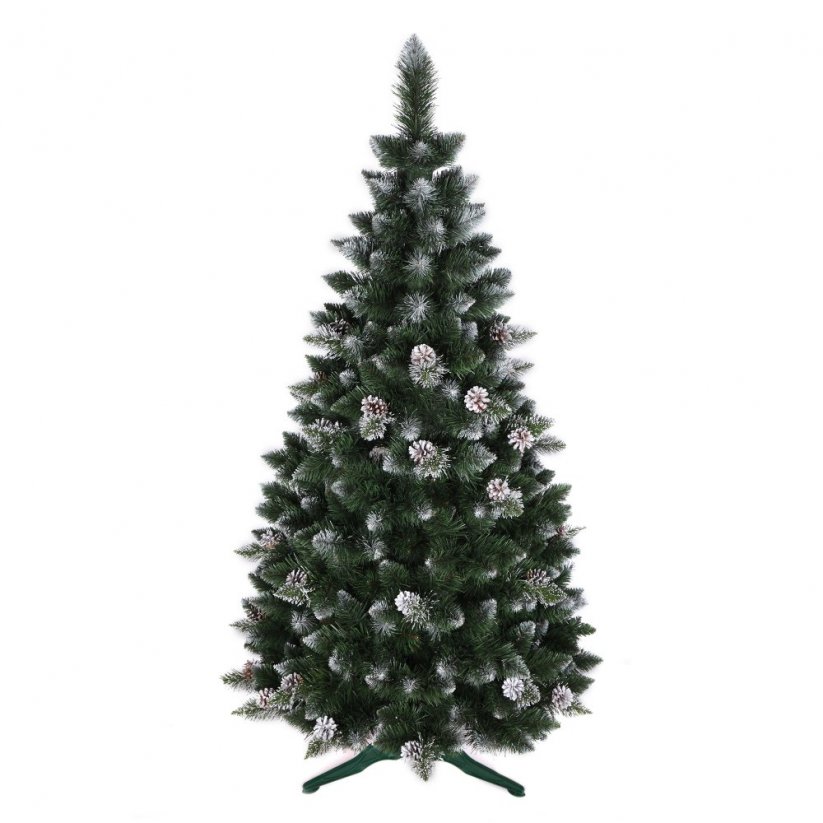 Karácsonyi fenyőfa fenyőtobozokkal és kristályokkal 180 cm