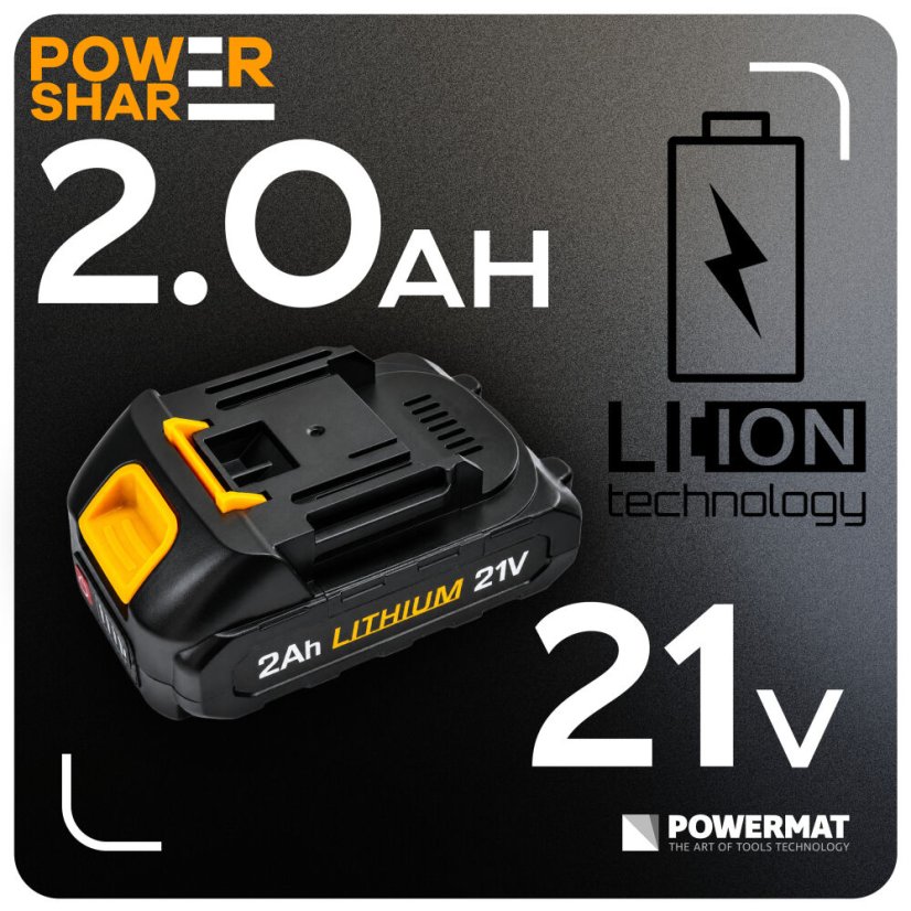 Lítium-iónová batéria Powermat 21 V – univerzálna batéria pre elektrické náradie