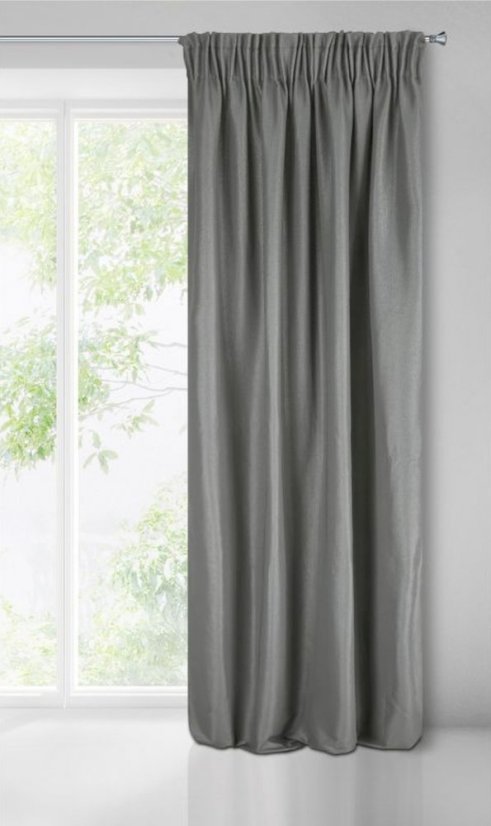 Visokokvalitetna siva zavjesa za zamračivanje s finom teksturom tkanine - Veličina: Duljina: 270 cm