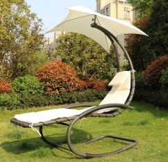 Balansoar de grădină cu baldachin bej