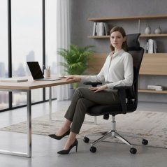 Ergonomická sieťovaná kancelárska stolička s nastaviteľnou opierkou hlavy