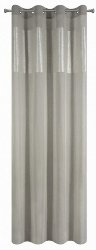 Draperie gri care nu se demodează, cu o bandă lată argintie 140 x 250 cm