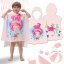Poncho da spiaggia per bambini rosa con sirena