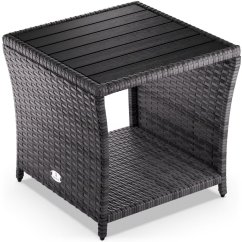 Sivi poliratanski pomoćni stolić CASARIA® 45 × 45 × 40 cm